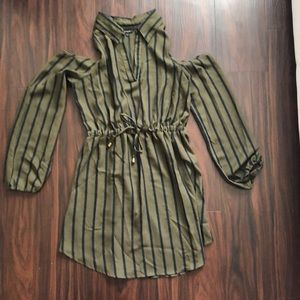 Striped, Cute Out Shoulder Dress